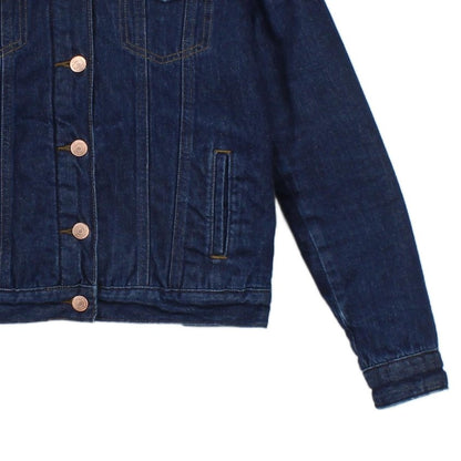 Womens Denim Jacket Sherpa Long Sleeve Cotton