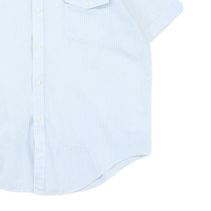 Mens 80S Striped Shirt Short Sleeve Button Up