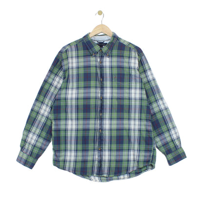 Mens Check Shirt Long Sleeve Cotton