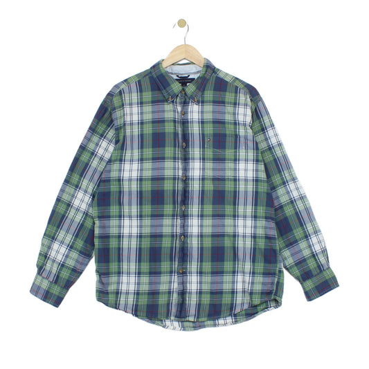Mens Check Shirt Long Sleeve Cotton