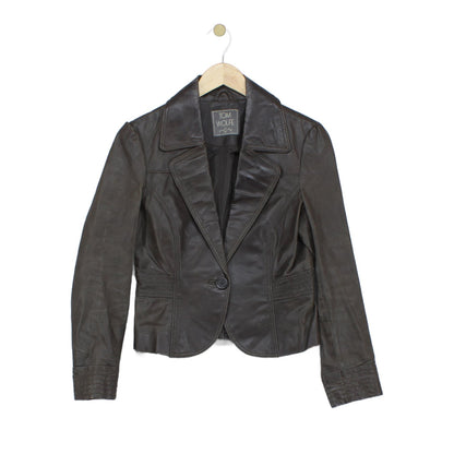 Womens Leather Blazer
