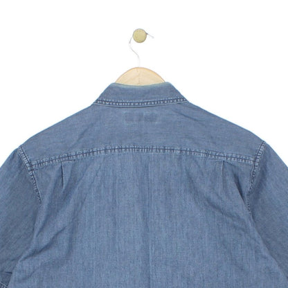 Mens Chambray Shirt Short Sleeve Collared
