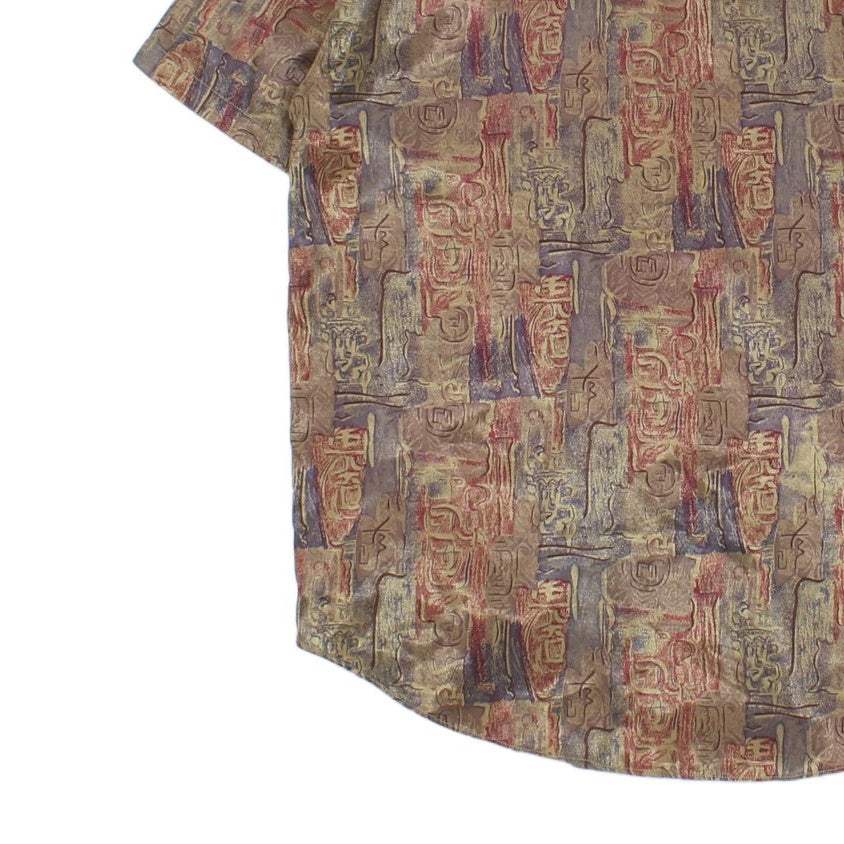 Mens Silk Patterned Shirt Short Sleeve