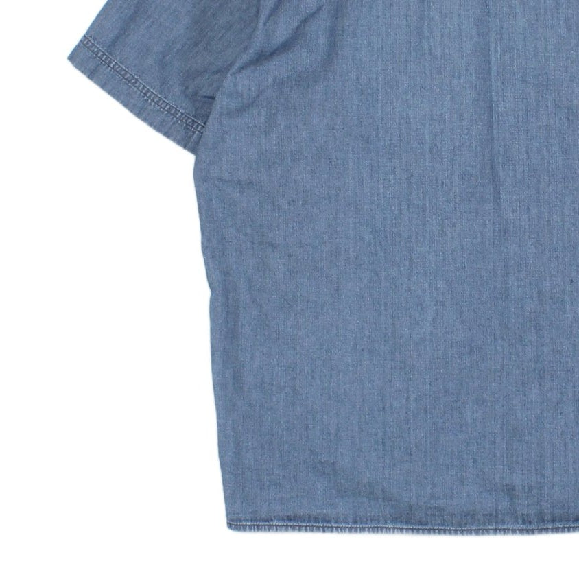 Mens Chambray Shirt Short Sleeve Collared