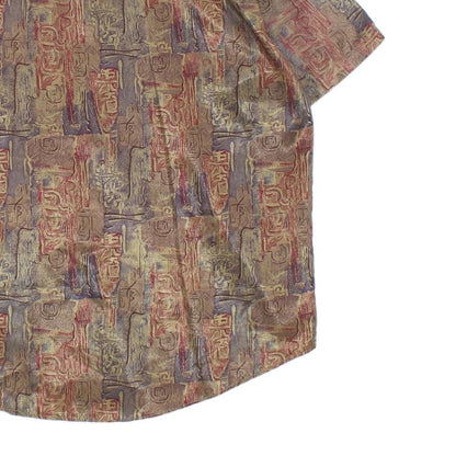 Mens Silk Patterned Shirt Short Sleeve