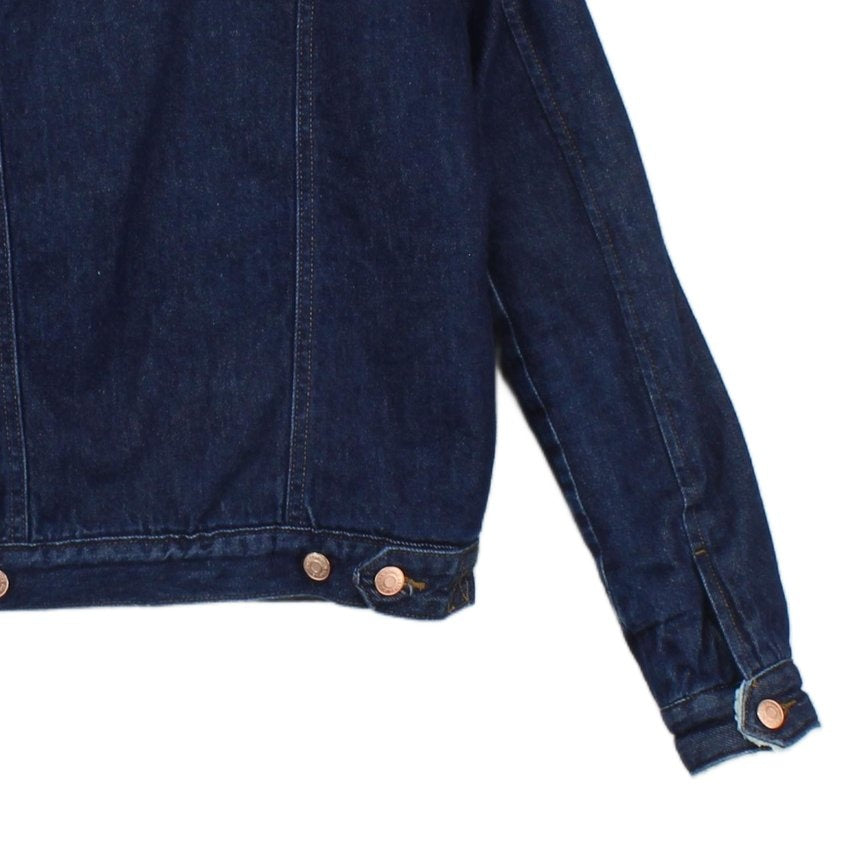 Womens Denim Jacket Sherpa Long Sleeve Cotton