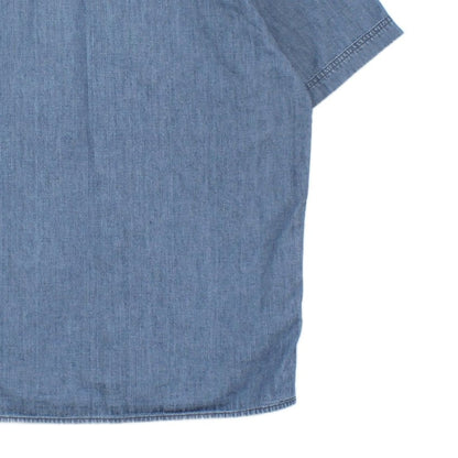 Mens Chambray Shirt Short Sleeve Collared
