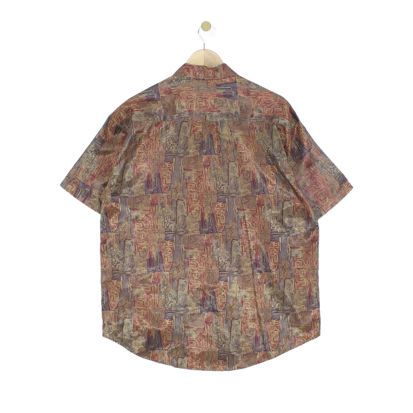 Mens Silk Patterned Shirt Short Sleeve