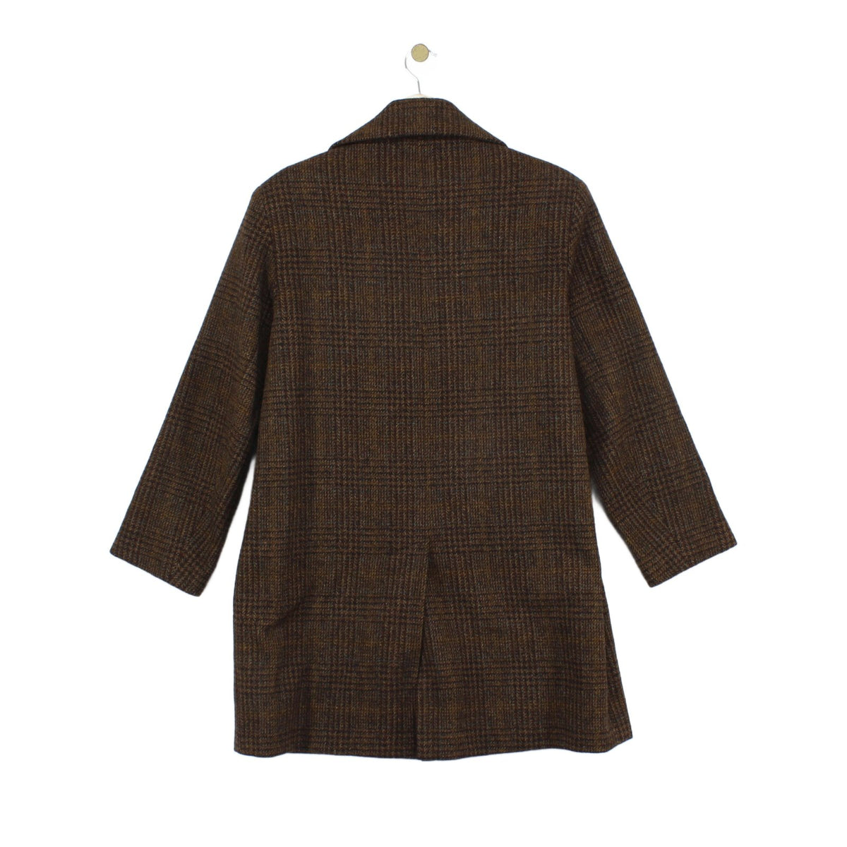 Mens Tweed Overcoat Plaid Retro 70S Wool