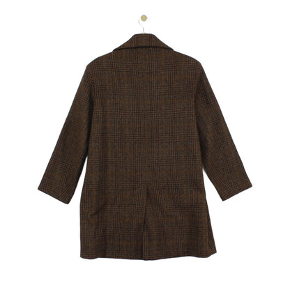Mens Tweed Overcoat Plaid Retro 70S Wool
