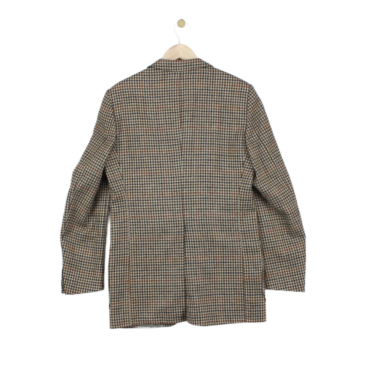 Mens Tweed Blazer Houndstooth Notch Lapel