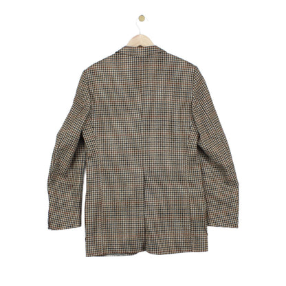 Mens Tweed Blazer Houndstooth Notch Lapel