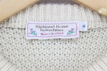 Mens Aran Knit Jumper Uk Made Winter Wool