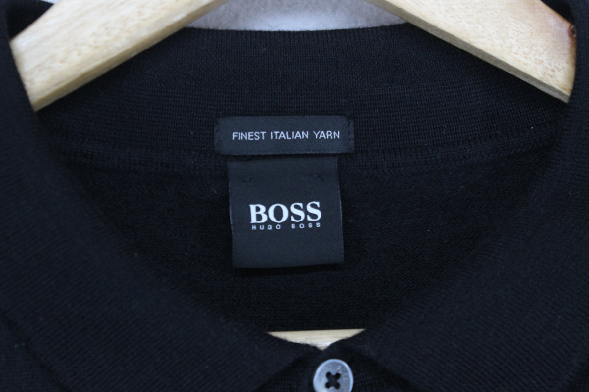 Mens Polo Jumper Finest Italian Yarn Button Wool