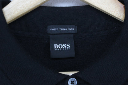 Mens Polo Jumper Finest Italian Yarn Button Wool