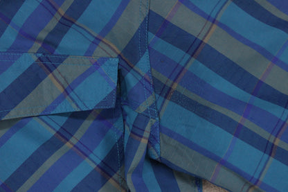 Mens Plaid Shirt Casual Short Sleeve Outdoor
