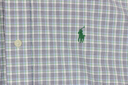 Mens Shirt  Button Down Short Sleeve Check