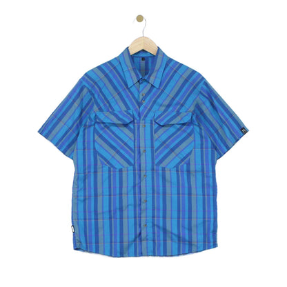Mens Plaid Shirt Casual Short Sleeve Outdoor
