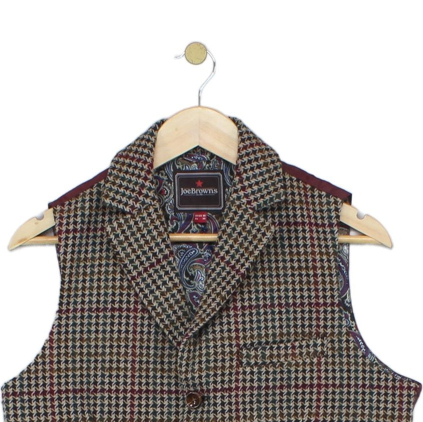 Mens Waistcoat Check Formal