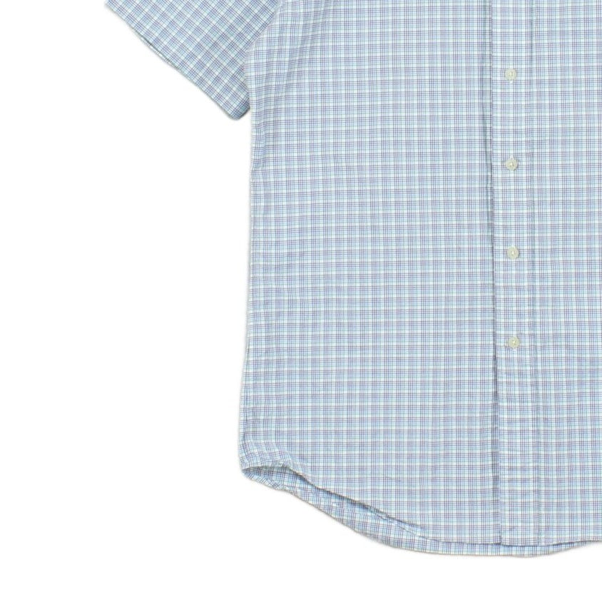 Mens Shirt  Button Down Short Sleeve Check
