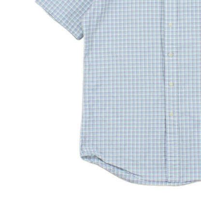 Mens Shirt  Button Down Short Sleeve Check