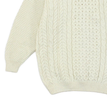 Mens Aran Knit Jumper Uk Made Winter Wool