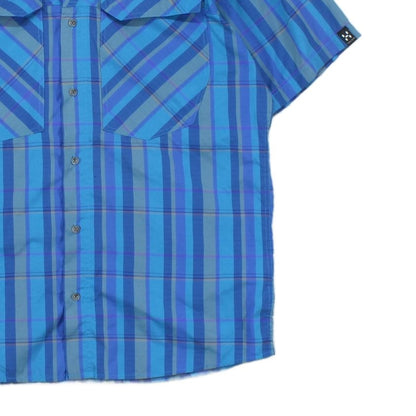 Mens Plaid Shirt Casual Short Sleeve Outdoor