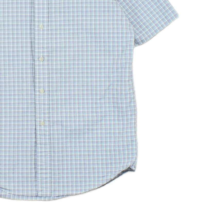Mens Shirt  Button Down Short Sleeve Check