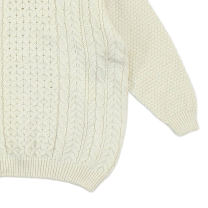 Mens Aran Knit Jumper Uk Made Winter Wool