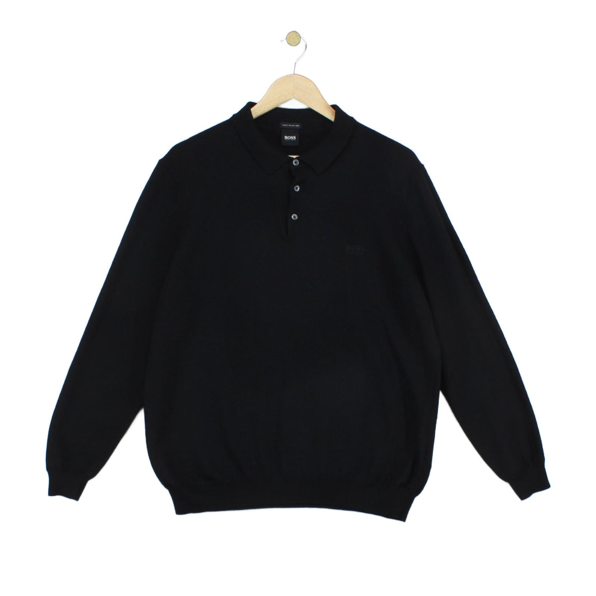 Mens Polo Jumper Finest Italian Yarn Button Wool