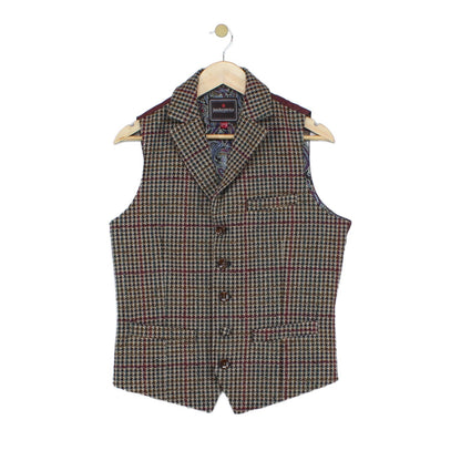 Mens Waistcoat Check Formal
