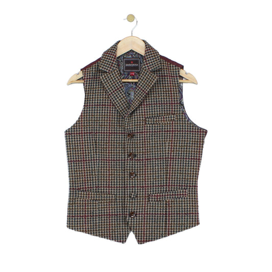 Mens Waistcoat Check Formal