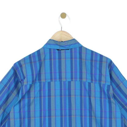 Mens Plaid Shirt Casual Short Sleeve Outdoor