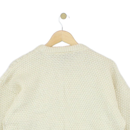 Mens Aran Knit Jumper Uk Made Winter Wool