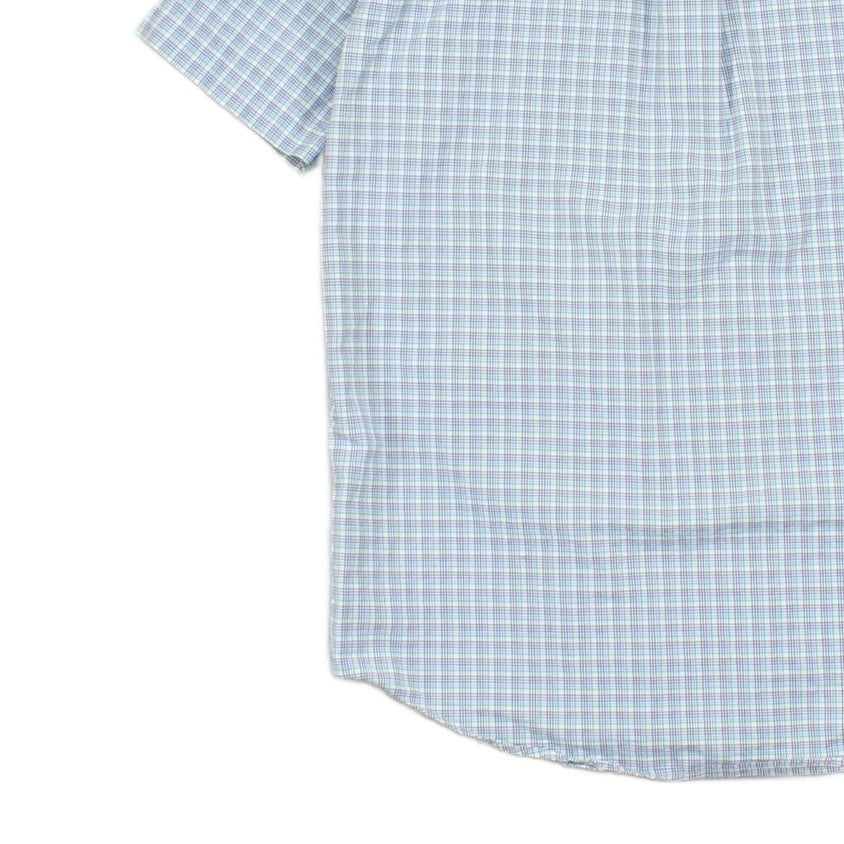 Mens Shirt  Button Down Short Sleeve Check
