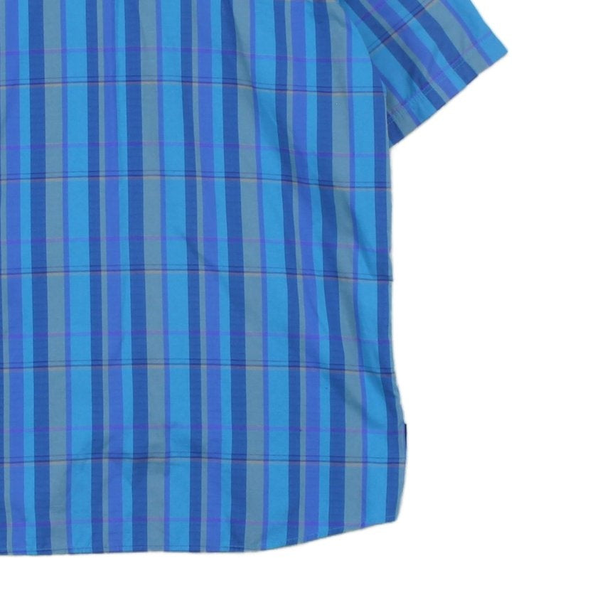 Mens Plaid Shirt Casual Short Sleeve Outdoor
