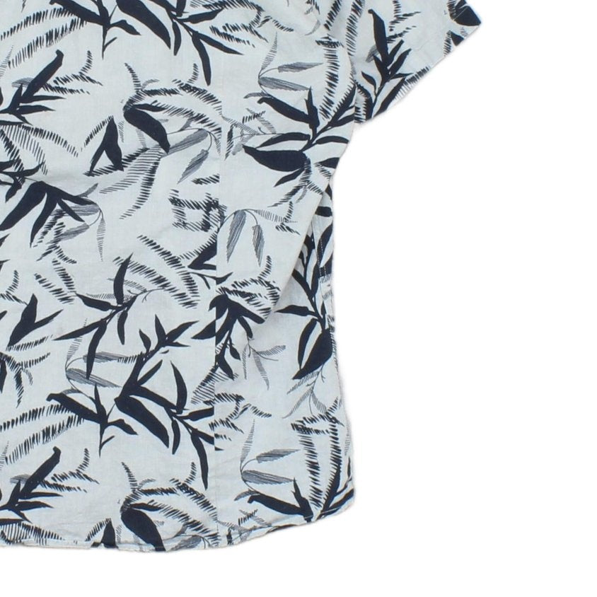 Mens Shirt Short Sleeve Revere Collar Cotton Linen Slim