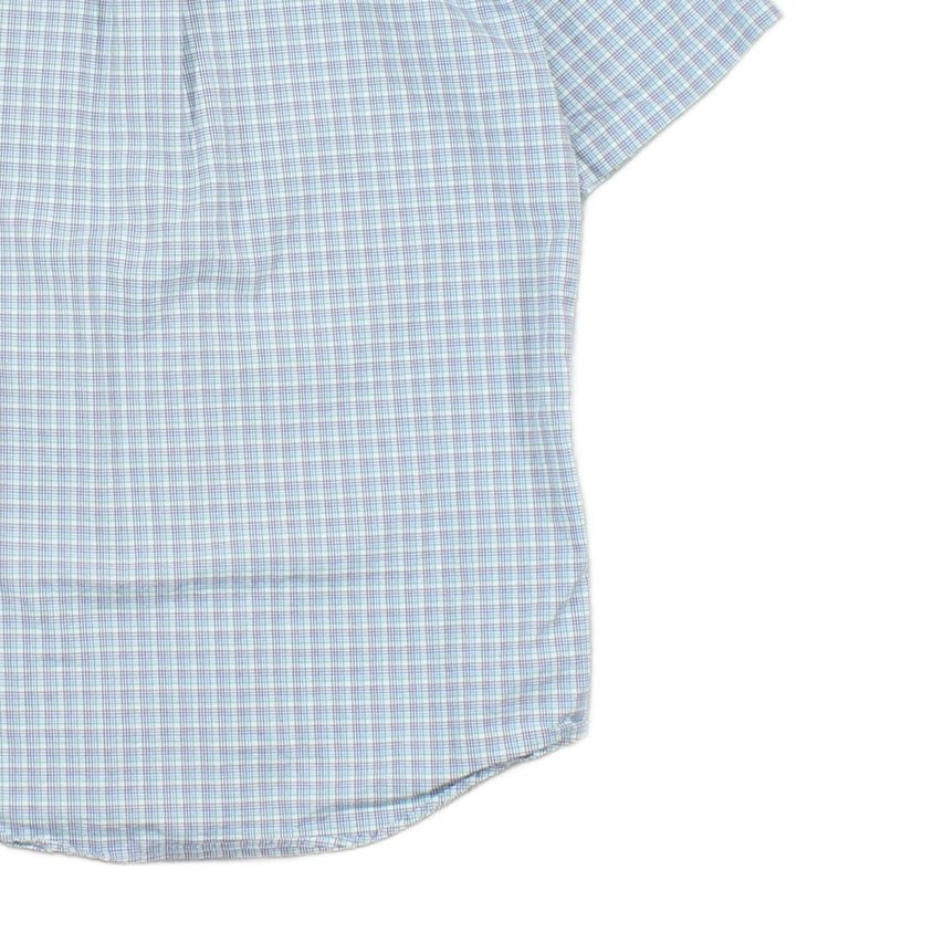 Mens Shirt  Button Down Short Sleeve Check
