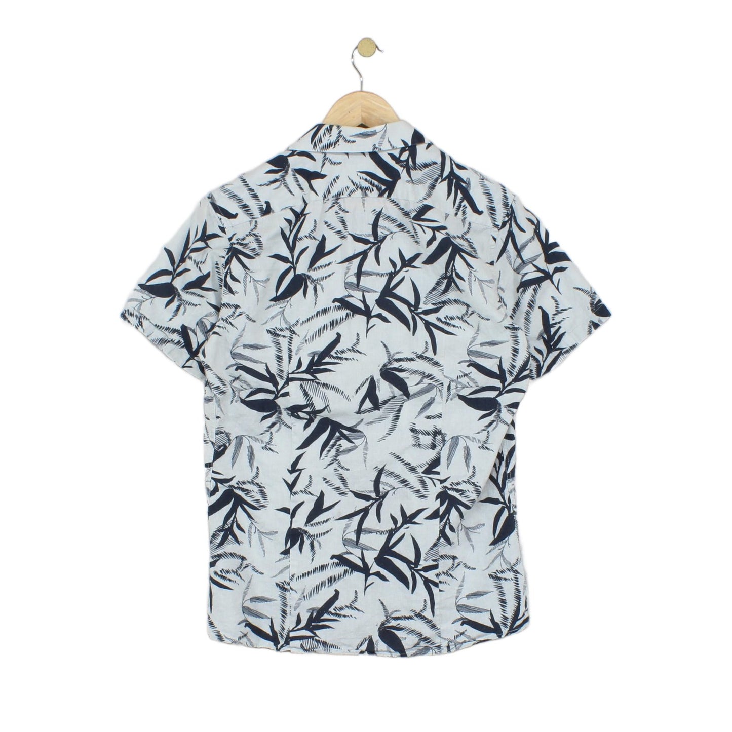 Mens Shirt Short Sleeve Revere Collar Cotton Linen Slim