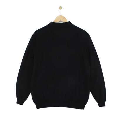 Mens Polo Jumper Finest Italian Yarn Button Wool