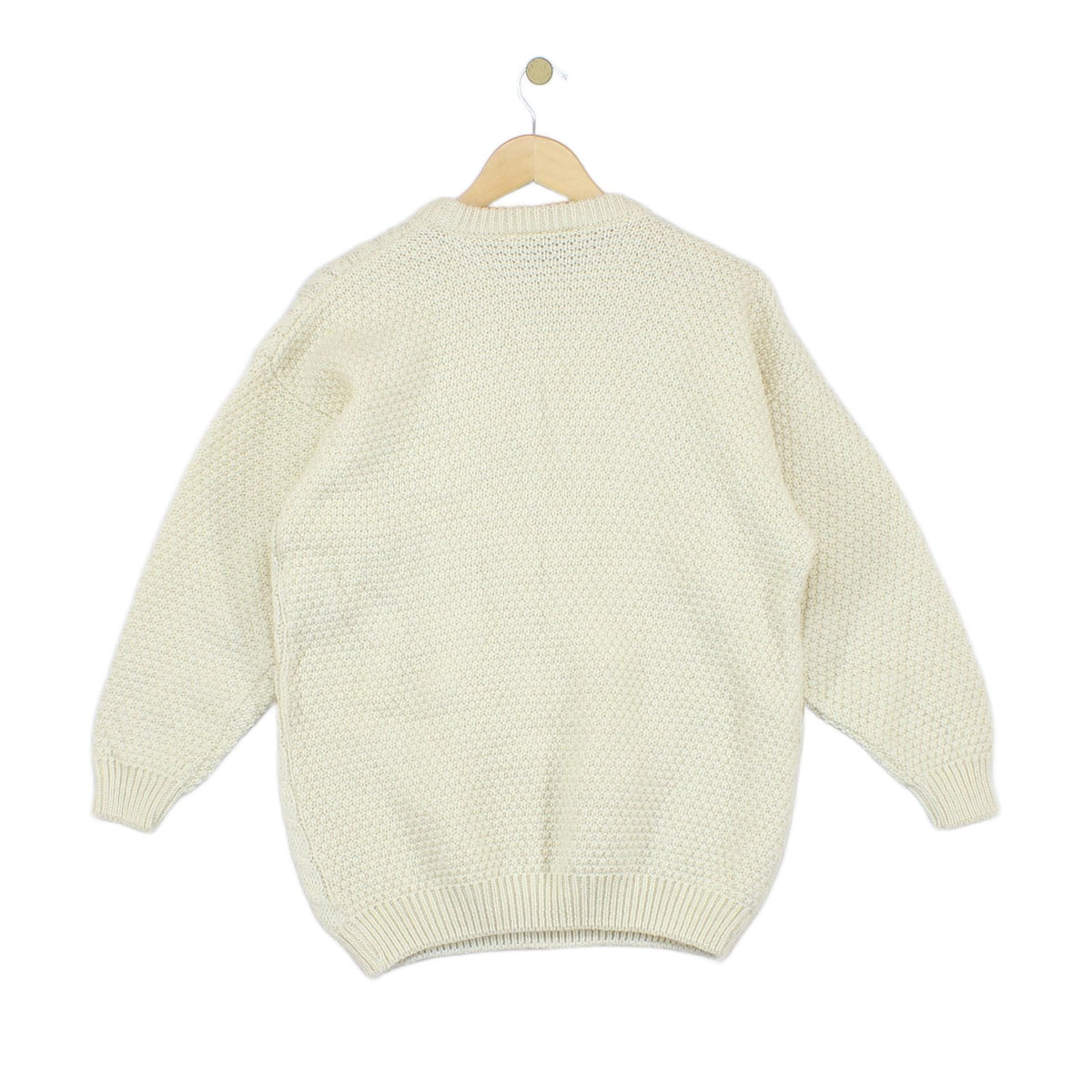 Mens Aran Knit Jumper Uk Made Winter Wool
