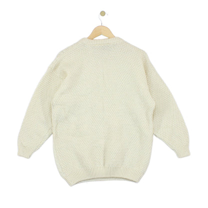 Mens Aran Knit Jumper Uk Made Winter Wool