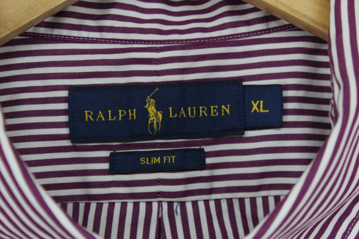 Mens Striped Shirt Slim Fit Button Down