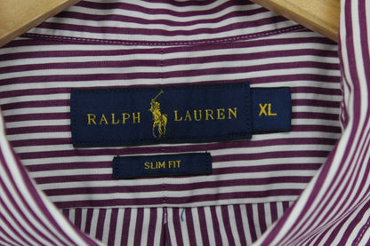Mens Striped Shirt Slim Fit Button Down