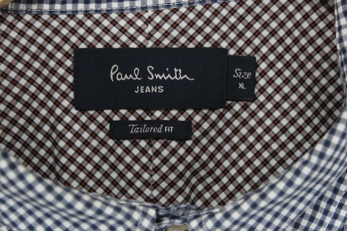 Mens Check Shirt Tailored Button Up