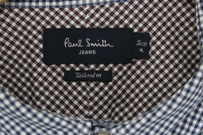 Mens Check Shirt Tailored Button Up