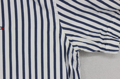 Mens Striped Shirt  Short Sleeve Button Up