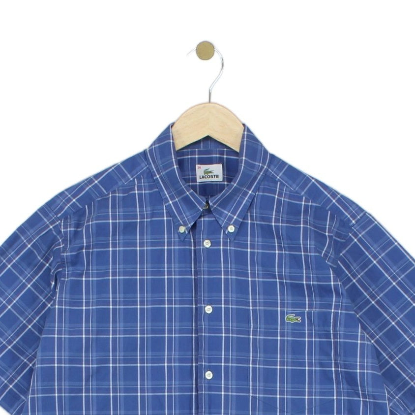 Mens Plaid Shirt Casual Button Up Short Sleeve