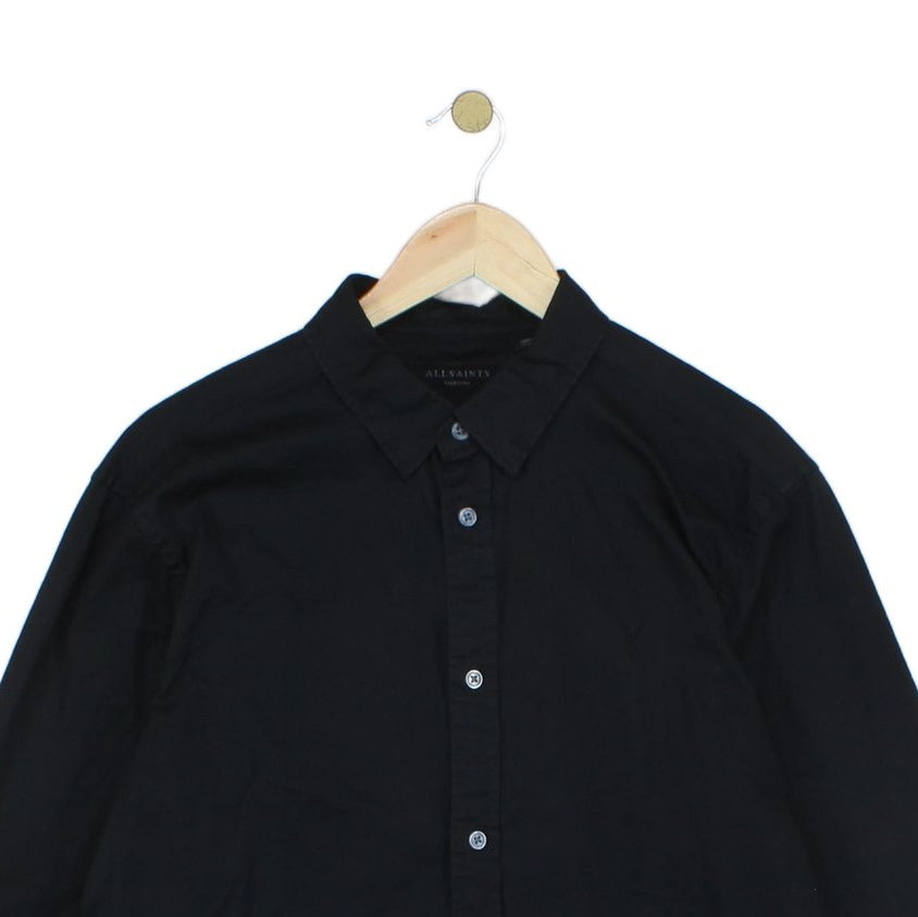 Mens Shirt Button Up Long Sleeve Collared Cotton