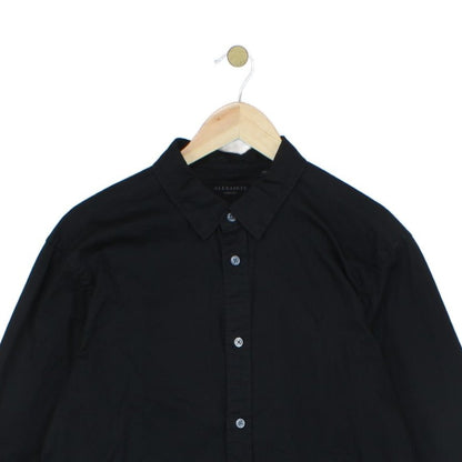 Mens Shirt Button Up Long Sleeve Collared Cotton